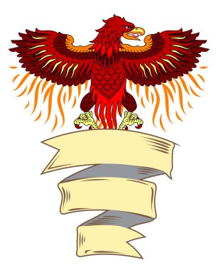 Phoenix gül alevler ve afiş