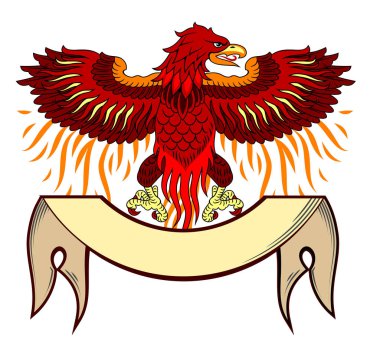 Phoenix gül alevler ve afiş