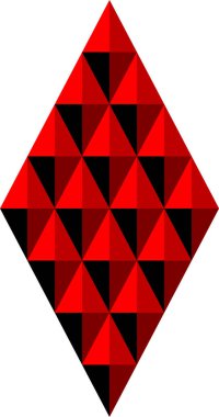 Geometrik arka plan edikula ve kırmızı tonlarda üçgenler