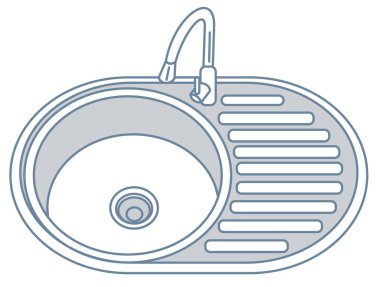 Yemekler, lavabo, düz için lavabo