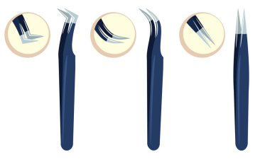 Kirpik yapımı için forseps türleri