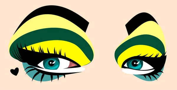 Όμορφα Εκφραστικά Πράσινα Μάτια Γυναικών — Διανυσματικό Αρχείο