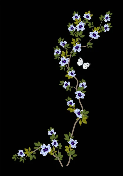 Zarte Florale Bouquet Handzeichnung Stil Karte Einladung — Stockvektor