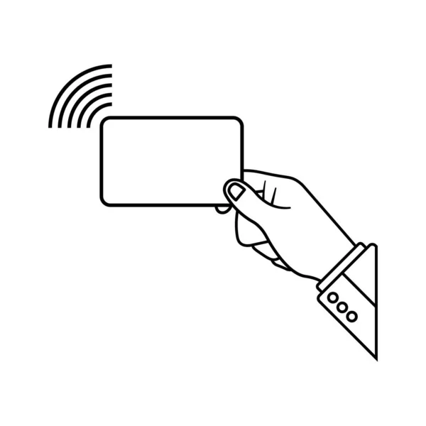 Nfc支付图标通过信用卡 非接触式卡片支付系统 在孤立的白色背景上的向量 Eps — 图库矢量图片