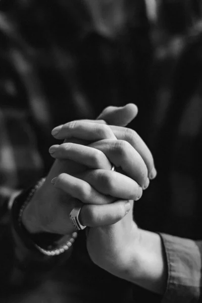 Couple Love Holding Hands Close Fingers Intertwined Lifestyle Concept Loving — Stock Photo, Image