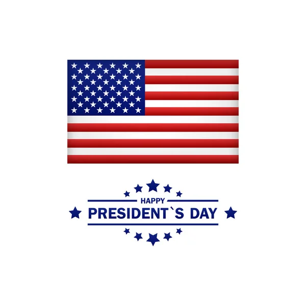 Happy Presidents Day Cartão Greating Com Bandeira Nacional Eua Eps — Vetor de Stock