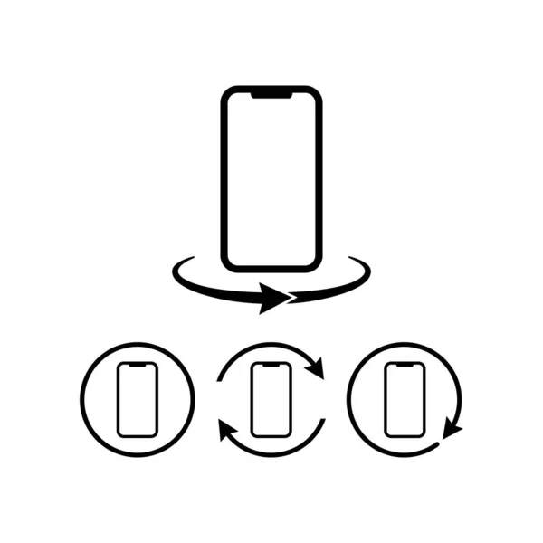 Tournez Icône Smartphone Ensemble Téléphone Portable 360 Degrés Rotation Écran — Image vectorielle