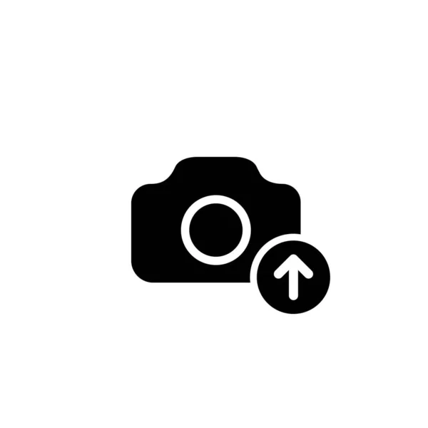 カメラ 隔離された白い背景に写真のアップロードアイコン Eps 10ベクトル — ストックベクタ