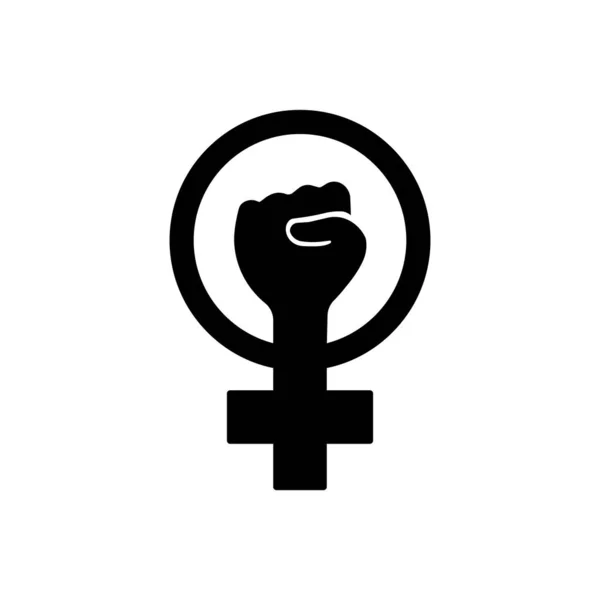 Symbol of feminist movement icon outline. Vector on isolated white background. Eps 10 — Stock Vector