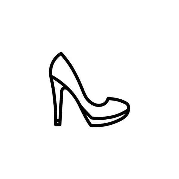Etiket Simgesi Çizgisi Olan Yüksek Topuklu Kadınlar Alışverişe Ayakkabılar Moda — Stok Vektör
