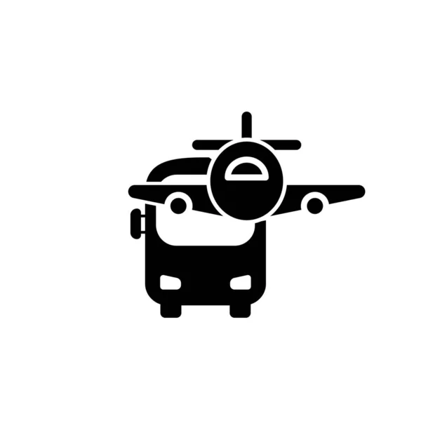 Bus Plane Icon Travel Agency Badge Logo Design Isolated White — Stock Vector