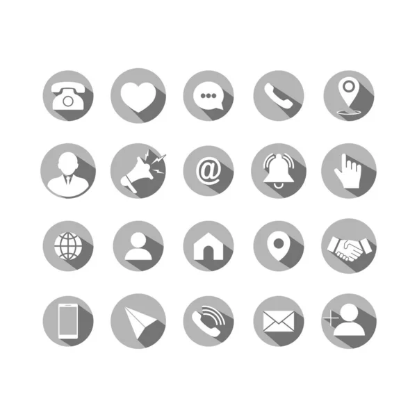 Set Business Icons Set Modern Button Web Phone Mobile Phone — Stock Vector