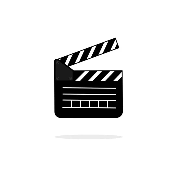 Ανοιχτή Πλάκα Ταινίας Βίντεο Clapperboard Εικονίδιο Επίπεδη Κινηματογραφική Έννοια Διάνυσμα — Διανυσματικό Αρχείο