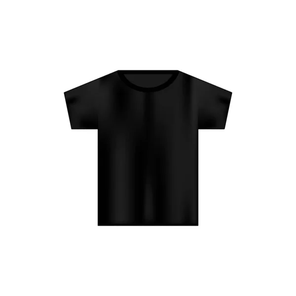 黒い男のTシャツ 現実的なモックアップ 半袖Tシャツテンプレート 隔離された白い背景のベクトル Eps — ストックベクタ