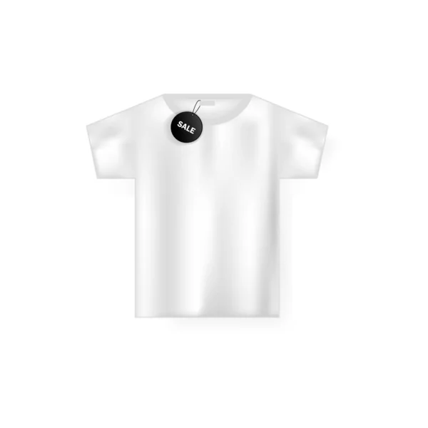 Bílá Pánská Košile Realistická Maketa Šablona Trička Krátkým Rukávem Slevovými — Stockový vektor