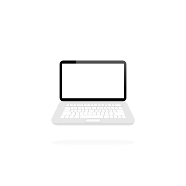 Laptop Ícone Desktop Plana Vetor Fundo Branco Isolado Eps — Vetor de Stock