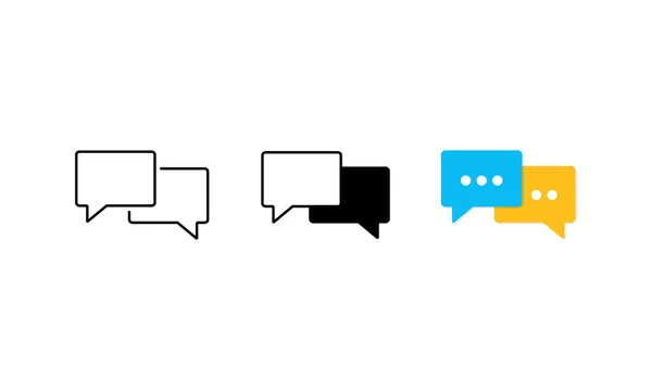 Ikon Gelembung Pidato Ditata Datar Obrolan Komunikasi Atau Simbol Komentar - Stok Vektor