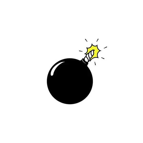 Bomba Icono Dibujos Animados Plana Vector Sobre Fondo Blanco Aislado — Vector de stock