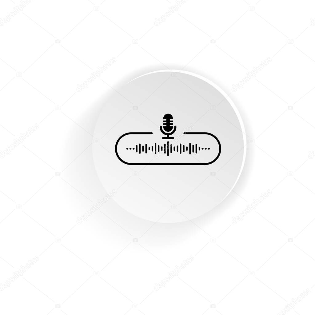 Podcast icon button. Vector on isolated white background. EPS 10