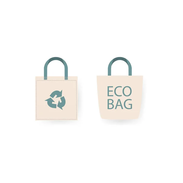 Ecology Reusable Bag Icon Vector Isolated White Background Eps — Stock Vector