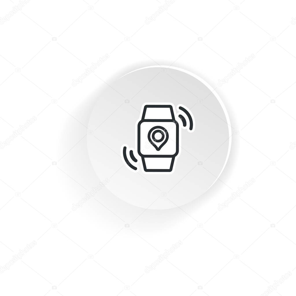 gps tracking with smart watch, vector