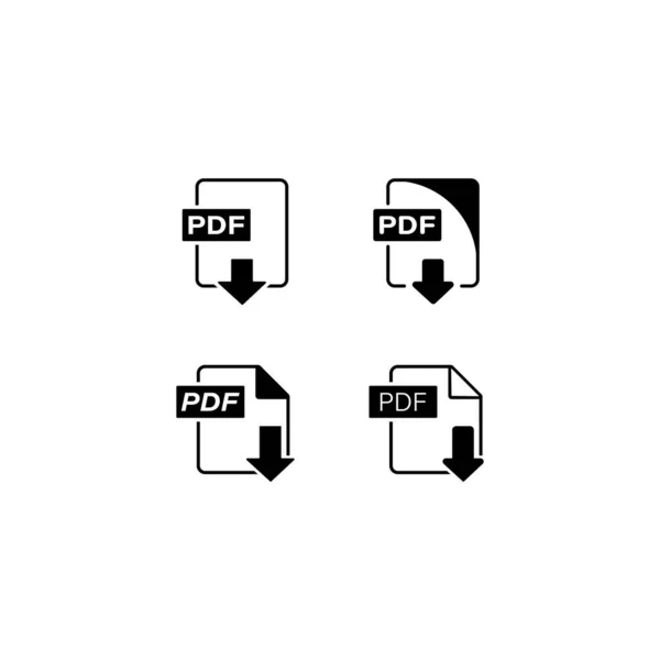 Pdf Botón Descarga Archivos Icono Vector Sobre Fondo Blanco Aislado — Vector de stock