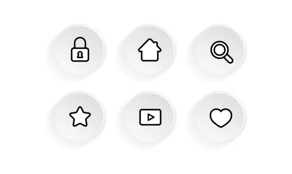 Icono Red Social Símbolo Internet Conjunto Botones Redes Sociales Para — Vector de stock
