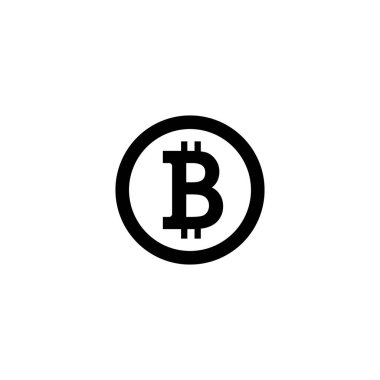 Bitcoin simgesi. Şifreli para birimi sembolü. İzole edilmiş beyaz arkaplanda vektör. EPS 10.