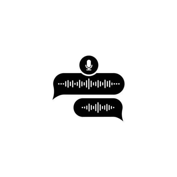 Εικονίδιο Φούσκας Φωνητικού Μηνύματος Ηχητικό Κύμα Και Μικρόφωνο Φωνητική Αλληλογραφία — Διανυσματικό Αρχείο