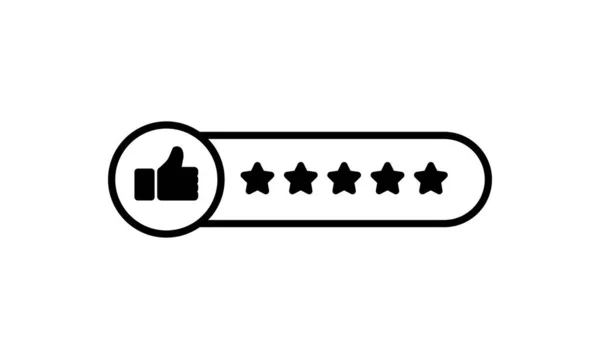 Daumen Hoch Und Fünf Sterne Kundenbewertungssymbol Vektor Auf Isoliertem Weißem — Stockvektor