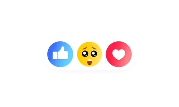 Zoals Hart Smiley Duim Omhoog Icoon Als Sociale Media Iconen — Stockvector