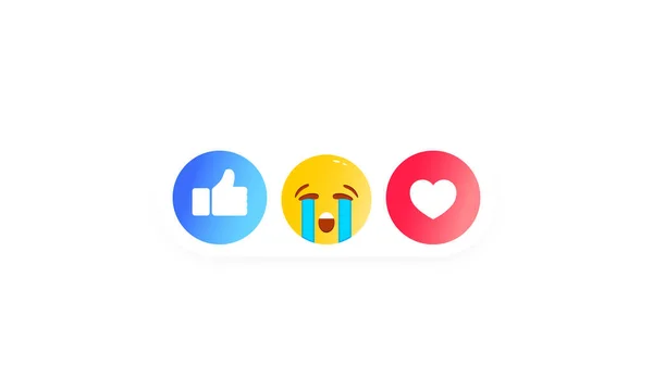 Set Social Chat Reactions Heart Smiley Thumb Icon Social Media — Stock Vector
