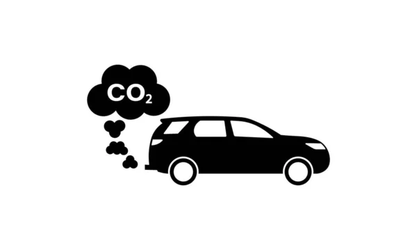 Los Gases Escape Del Coche Con Icono Co2 Vector Sobre — Vector de stock