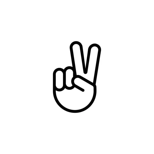 Victory Sign Two Fingers Vector Isolated White Background Eps — Stock Vector