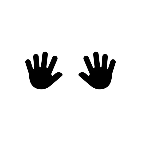 Icône des empreintes de main de l'enfant. Vecteur sur fond blanc isolé. SPE 10 — Image vectorielle