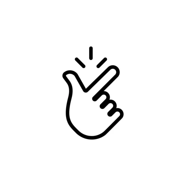 Schnappen Der Finger Linie Symbol Vektor Auf Isoliertem Weißem Hintergrund — Stockvektor
