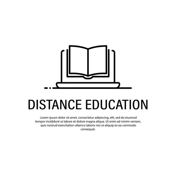 Distance Education Icon Home Studying Concept Vector Isolated White Background — Stock Vector