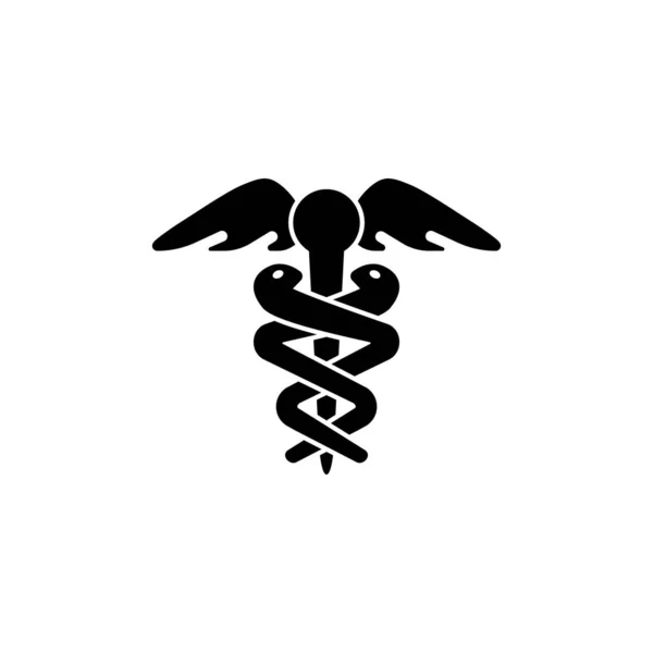 Caduceo Hermes Atención Médica Signo Médico Vector Sobre Fondo Blanco — Vector de stock