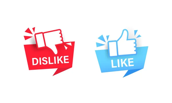 Dislike Label Thumbs Icon Sticker Social Media Concept Vector Isolated — Stock Vector