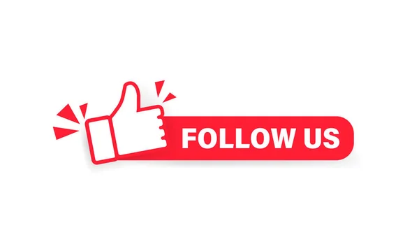 Follow Banner Label Thumbs Icon Sticker Social Media Concept Vector — Stock Vector