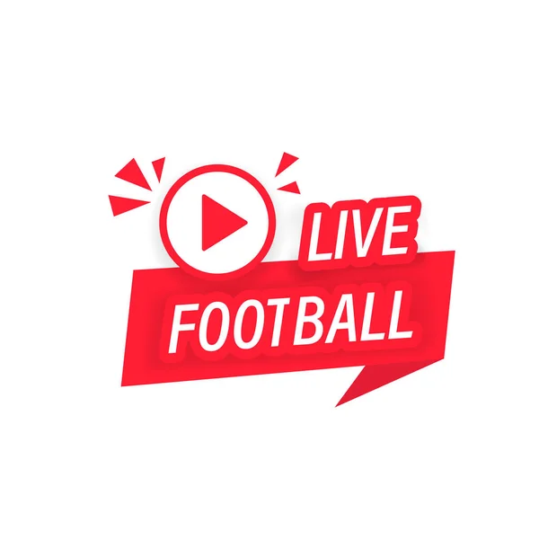 Icône Streaming Football Direct Bunner Badge Bouton Pour Diffusion Flux — Image vectorielle