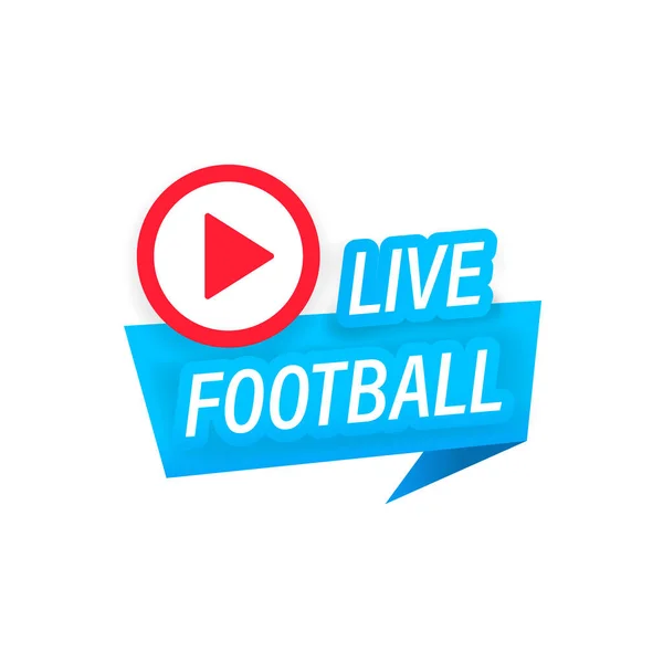 Icône Live Football Streaming Bouton Pour Diffusion Flux Football Ligne — Image vectorielle