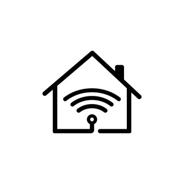 Akıllı ev ikonu. İzole edilmiş beyaz arkaplanda vektör. EPS 10.