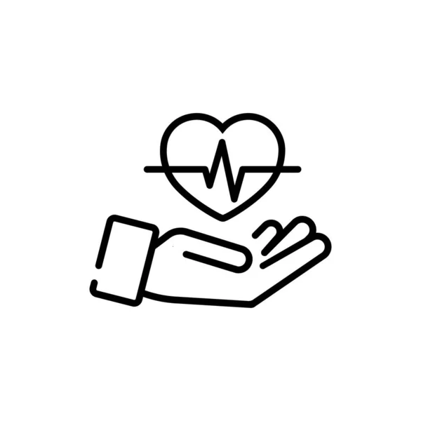 Знак Здоровья Сердечным Знаком Руках Здравоохранение Вектор Изолированном Белом Фоне — стоковый вектор