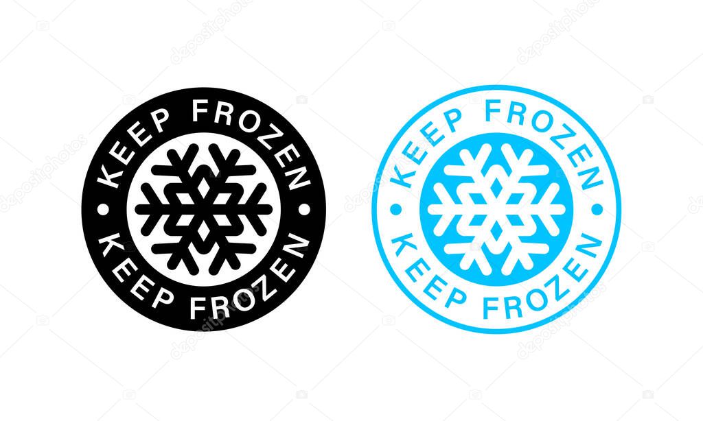 Keep frozen label. Vector on isolated white background. EPS 10.