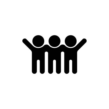 Arkadaşlar ikona sarılıyor. Arkadaşlık kavramı. İzole edilmiş beyaz arkaplanda vektör. EPS 10.