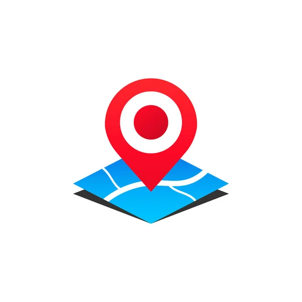 Logo Pin Mapa Icono Navegación Estilo Plano Vector Sobre Fondo — Vector de stock