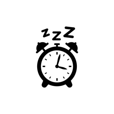 Uyku işareti. Alarm, saat. zzz uyku ikonu. İzole edilmiş beyaz arkaplanda vektör. EPS 10