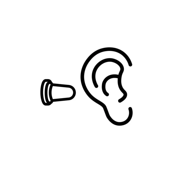 Bouchons d'oreilles icône linéaire. Bouchon d'oreille de sécurité en silicone. Outil de protection acoustique. Accessoire de sommeil. Vecteur sur fond blanc isolé. SPE 10 — Image vectorielle