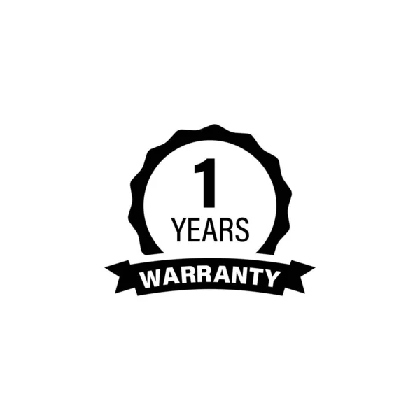 1 year warranty icon. One button label logo sticker. Vector on isolated white background. EPS 10 — Stock Vector